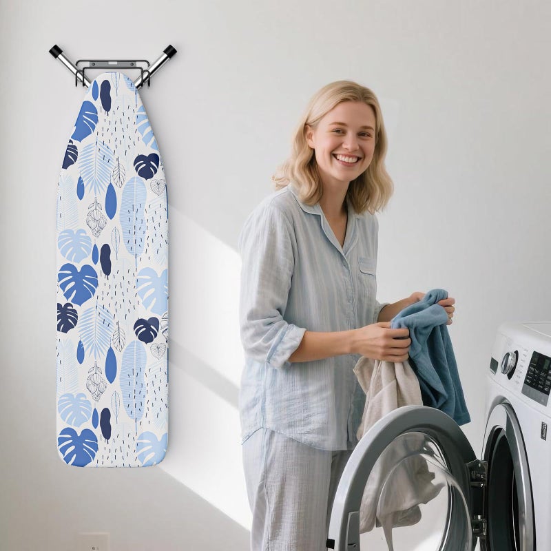 XILIMEN Over The Door & Wall Mount Ironing Board Hanger with Removable Hook, Metal Ironing Board Holder Organizer Wall Rack for Y & T Shaped (Black) - Image 2